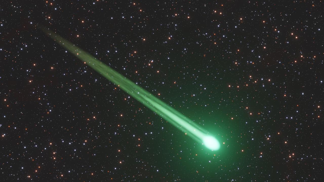 Illustration of a green comet with a glowing tail. Picture: iStock