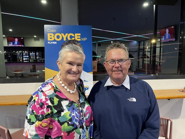 Terri and Colin Boyce at Flynn election party 2025. Picture supplied