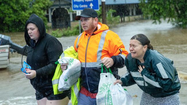 Lismore residents were plucked from roofs and rising water on Monday as evacuation orders were placed on the region. Picture: Media Mode