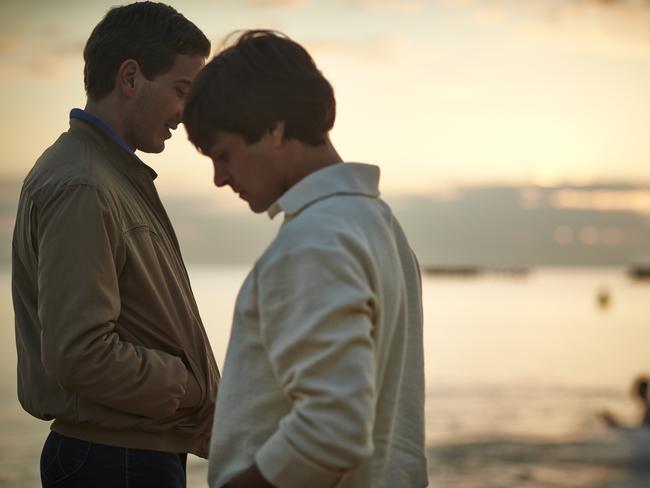 Ryan Corr’s character Timothy Conigrave fell in love with the boy with beautiful eyelashes — Craig Stott, who plays John Caleo in a scene from new movie Holding The Man