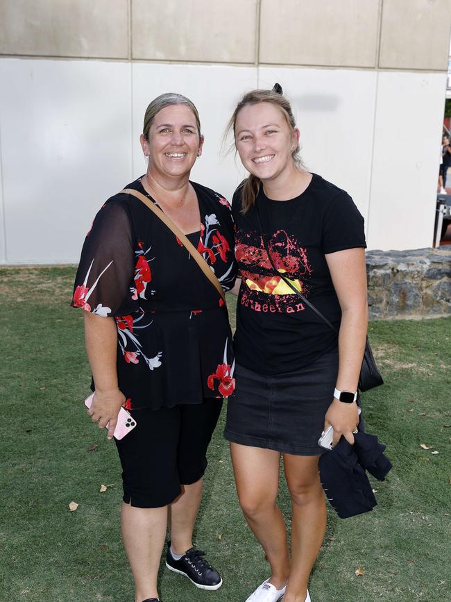 Kylie Griffin and Nerissa McCall at the Ed Sheeran concert at Suncorp Stadium. Picture: Josh Woning