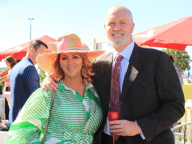POP UP POLO BUNDABERG 2021: Bex Hutchins and Geoff Delacy enjoying their day at the polo.