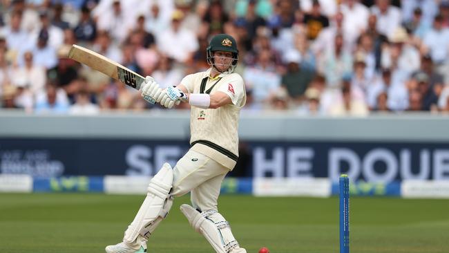 Steve Smith handles a short-ball during action on day four. Picture: Getty