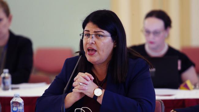 Hon Grace Grace MP speaking during Estimates Hearings at Parliament. Pics Tara Croser.