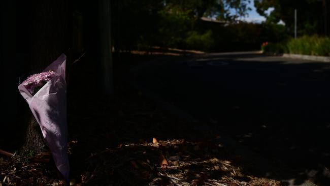 Flowers left outside the Anglicare Newmarch House in Western Sydney today. Picture: Joel Carrett/AAP