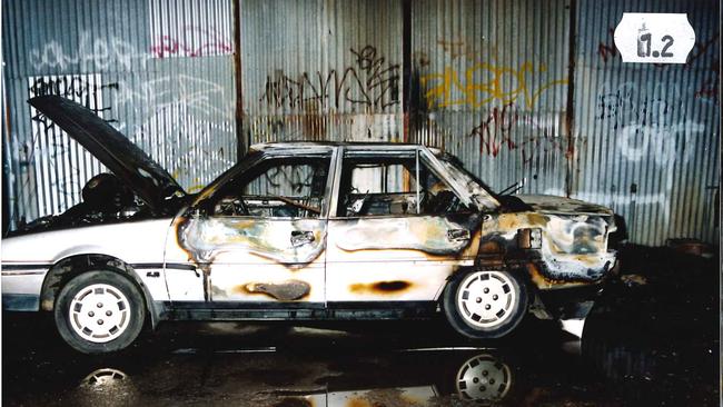 Franco Murat’s burnt out Magna sedan. Picture: Supplied