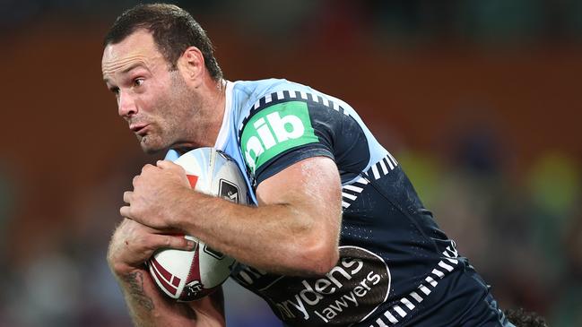 Boyd Cordner on the charge for the Blues. Picture: Cameron Spencer/Getty Images