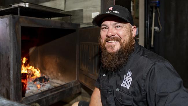 Pitmaster Ben Huppatz gets cooking at BlackBear BBQ. Picture: Monique Harmer