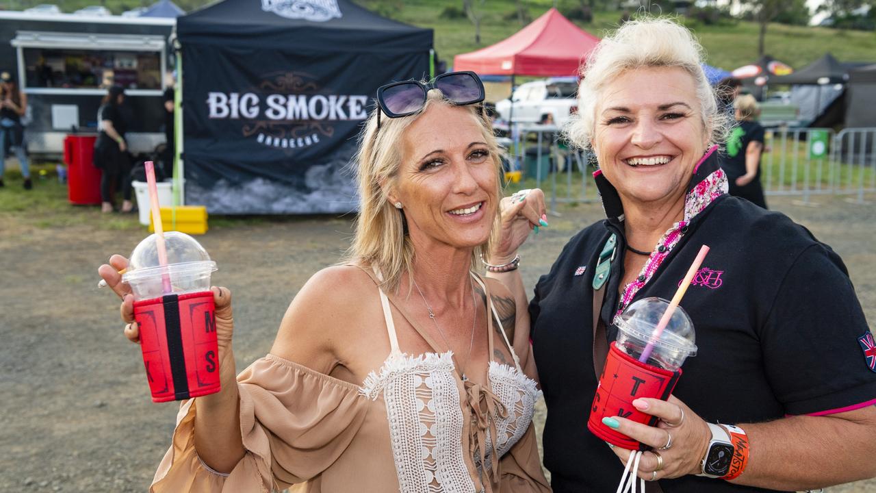 Sisters Renee (left) and Kylie Cridland at Meatstock at Toowoomba Showgrounds, Friday, April 8, 2022. Picture: Kevin Farmer