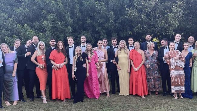 Eagles players and partners at wedding of Scherri-Lee Biggs and Daniel Venables