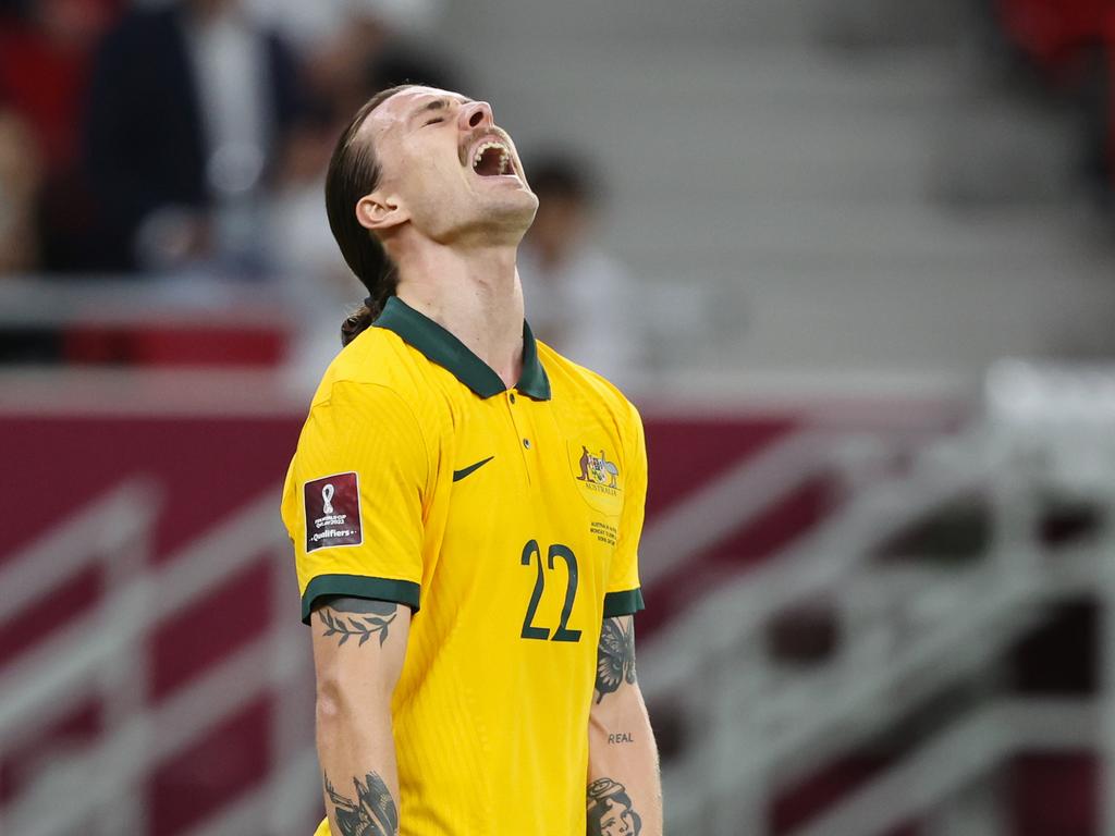 Irvine and his Socceroos teammates are caught between a rock and hard place with Qatar’s human rights record. Picture: Matthew Ashton - AMA/Getty Images