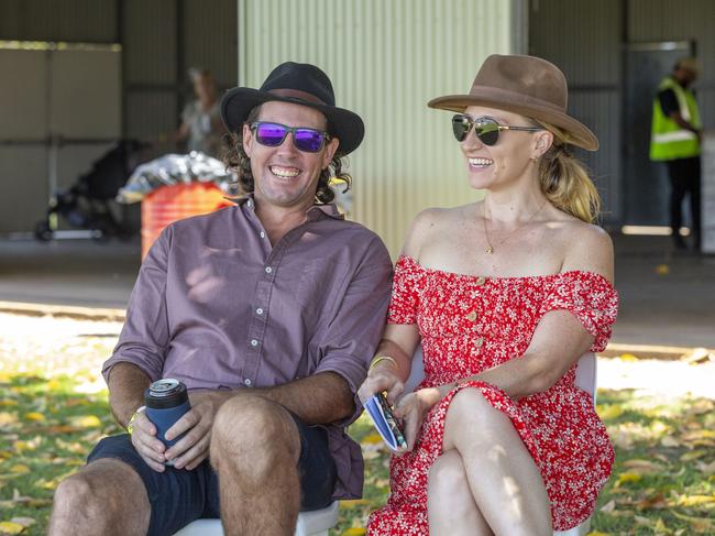 Tim Friend and Whitney Baldwin at the Katherine Races 2022. Picture: Floss Adams.