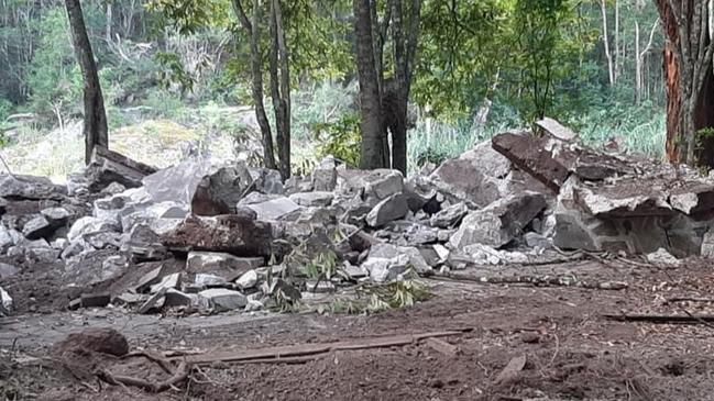 The Numinbah Forest Park in the Gold Coast hinterland after demolition crews cleared buildings.