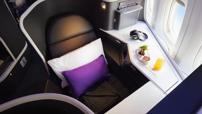 Virgin Australia's new 777 business class product on their Trans-Pacific service. Picture: Supplied