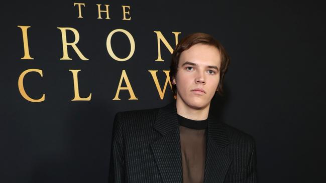 Stanley Simons attends the Los Angeles Premiere of "The Iron Claw". Picture: Getty Images