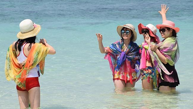 The beautiful clear waters around the Phi Phi islands in Phuket are full of Chinese tourists. Photos: Alex Tilbury