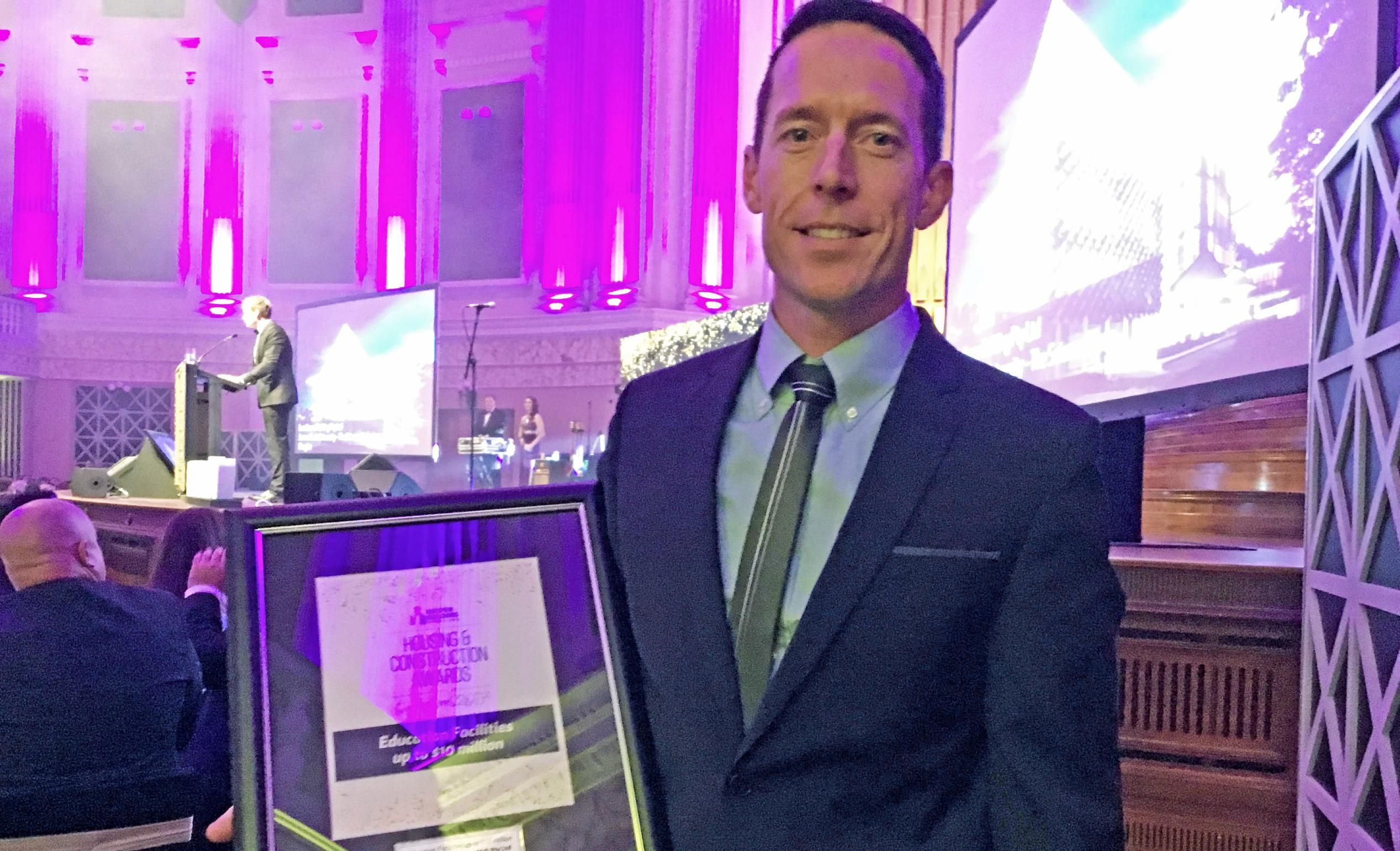 Chris Stratford-Smith of Badge Constructions at the 2017 Master Builders Queensland Housing and Construction Awards at Brisbane City Hall. Picture: Erle Levey