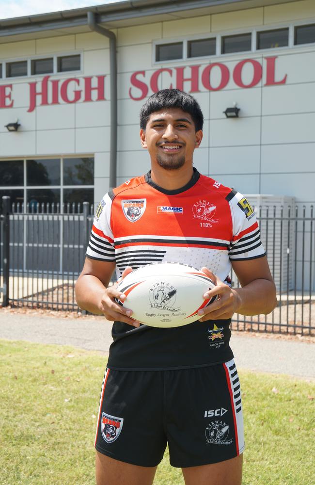 Jeremiah Matautia from Kirwan State High School's rugby league program.