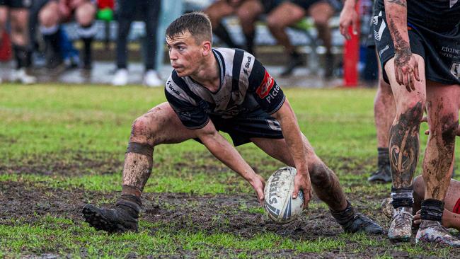 Picton reserve grade hooker Ryan Bolwell at a boggy Waminda Oval. Picture: Thomas Lisson