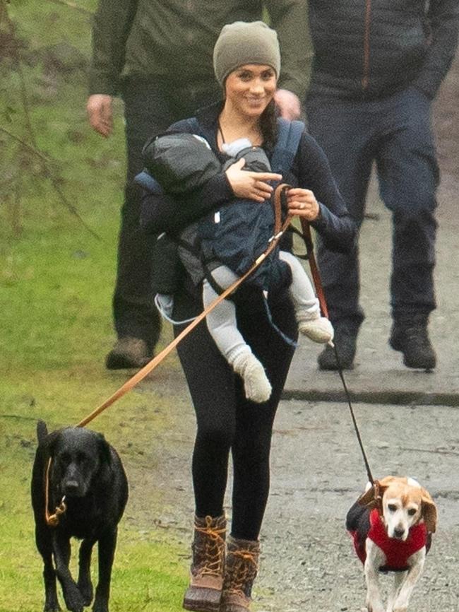 Meghan Markle enjoys a casual stroll through a neighborhood park in Victoria, Canada. Picture: Backgrid