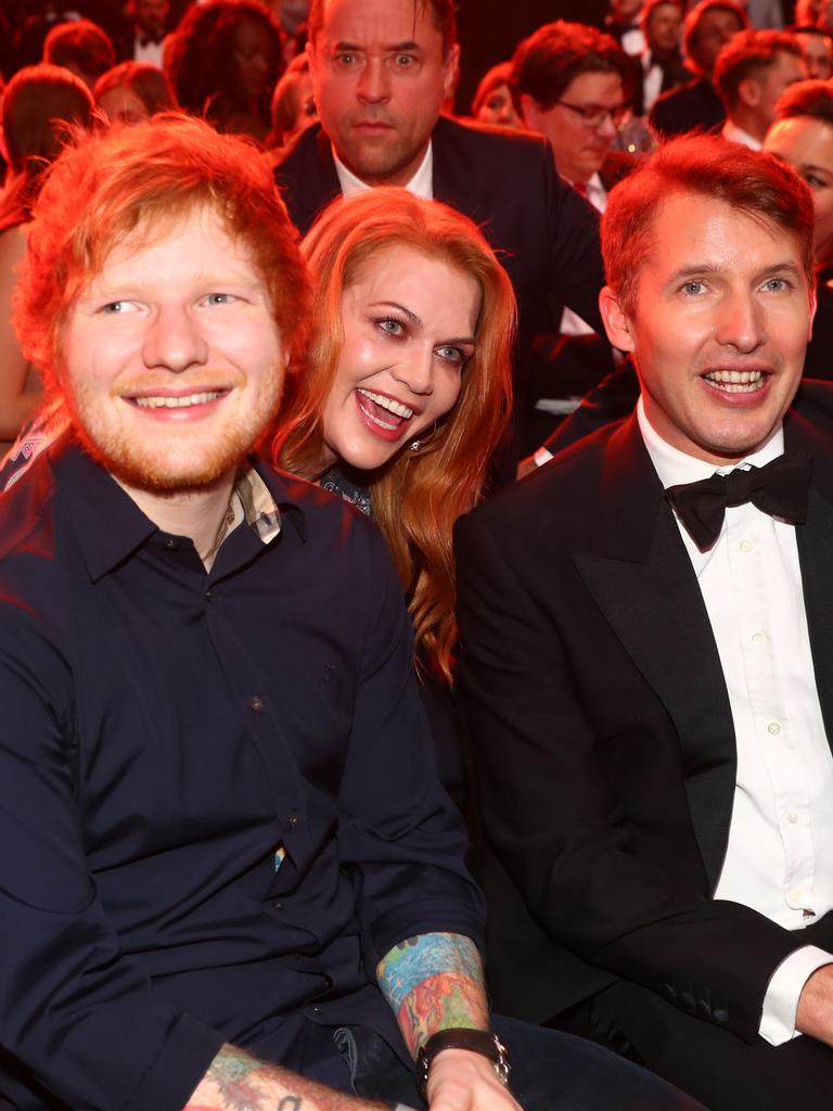 Ed Sheeran and James Blunt. Picture: AFP / Christian Charisius