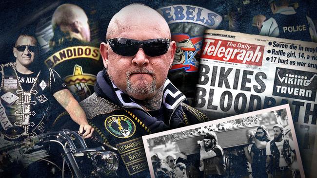 Bikies Inc Podcast Series. Turf wars. Art: News Corp Australia..