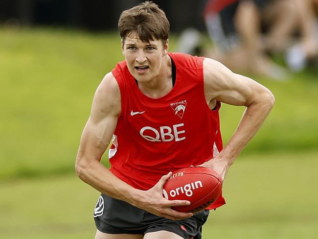 Will Green looks primed to be the Swans’ ruckman for the future. Picture: Phil Hillyard