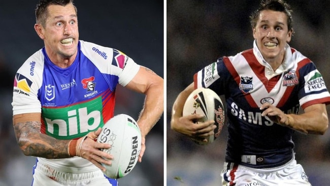 Mitchell Pearce in 2007 and now.