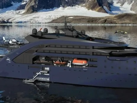 Images have been released of a nuclear megayacht set to revolutionise the industry with its massive 500ft length and huge on board nuclear core.