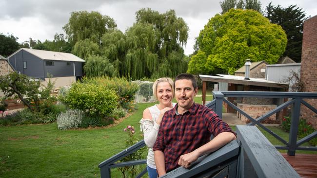 Brad and Fiona Sappenberghs at the vacant cafe site in Hahndorf where they will open their new Comida restaurant early next year. Picture: Brad Fleet