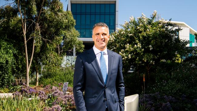 Opposition Leader Peter Malinauskas outside the Royal Adelaide Hospital Picture: Morgan Sette