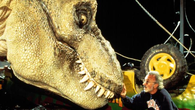 Stan Winston with the imposing T. rex. Picture: Everett Collection.