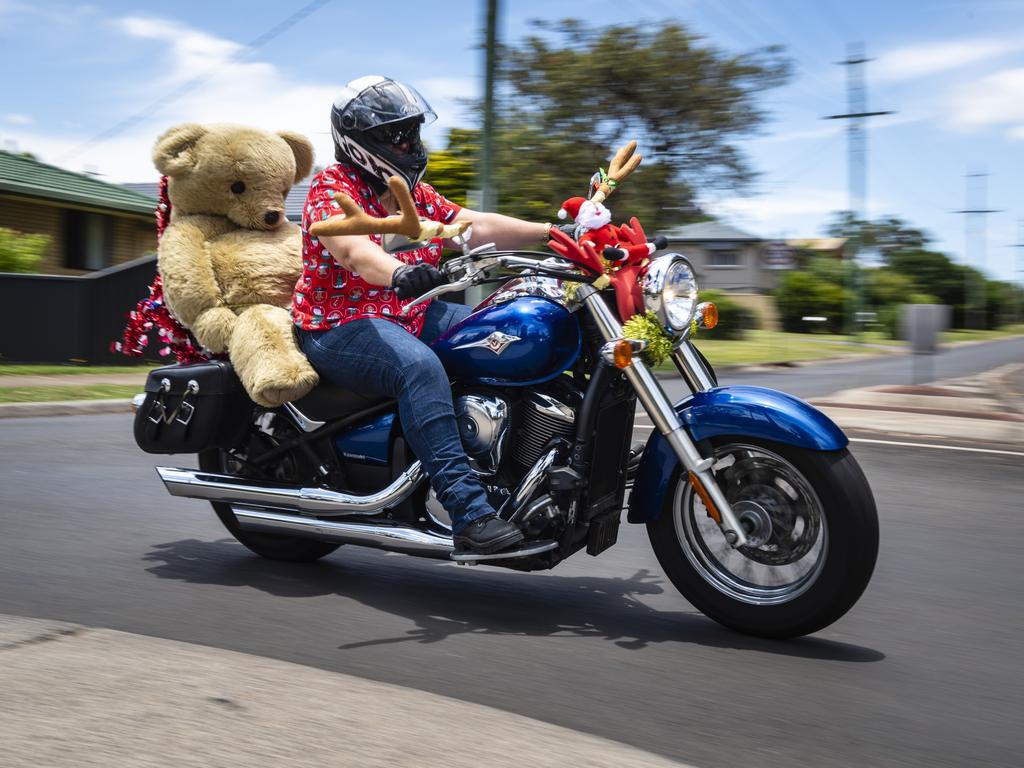 Allison McCreanor of Brisbane Ulysses on the Toowoomba Toy Run hosted by Downs Motorcycle Sporting Club, Sunday, December 18, 2022.