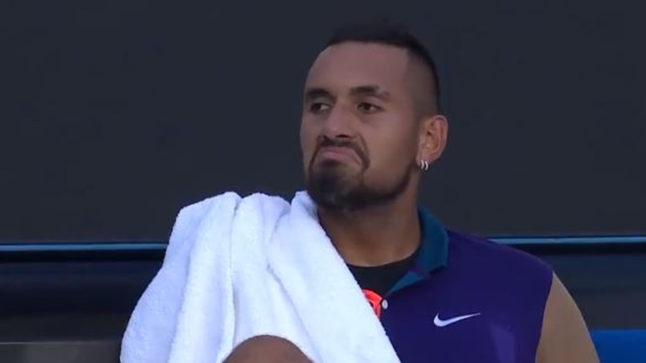 Nick Kyrgios stormed off the court. Picture: Twitter