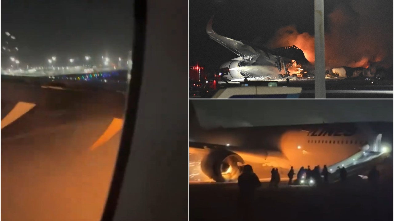 Japan Airlines passengers share video of moments after collision with ...