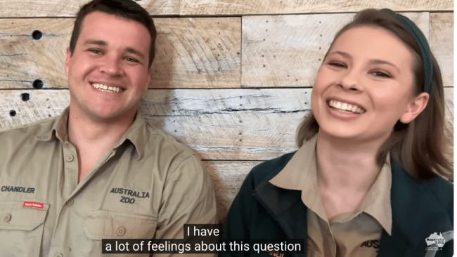 Bindi admits she feels uncomfortable answering this question. Image: YouTube