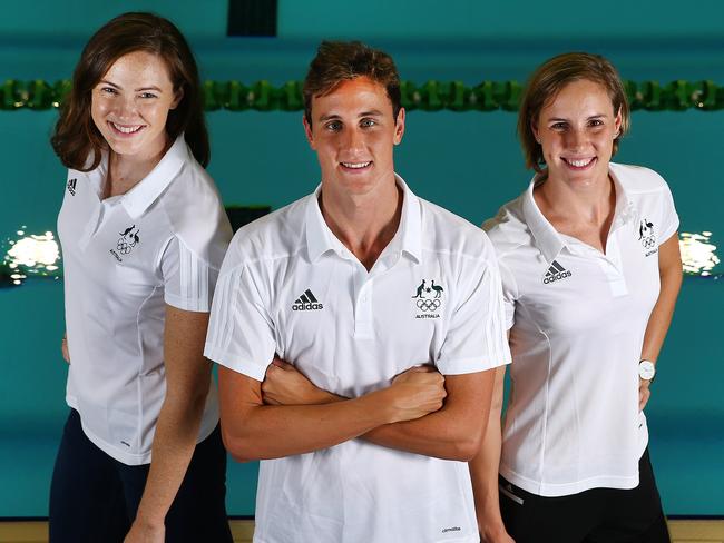 Cate (L) and Bronte Campbell will spearhead Australia’s Olympic charge with Cameron McEvoy. Picture: Sarah Reed