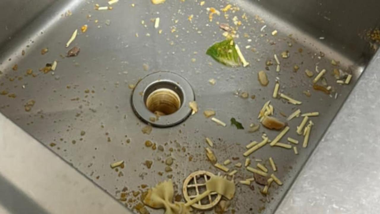 One of Dingo Blue’s kitchen sinks after a club night; a message attached to the photo describes it as a “mix between pasta and vomit”.