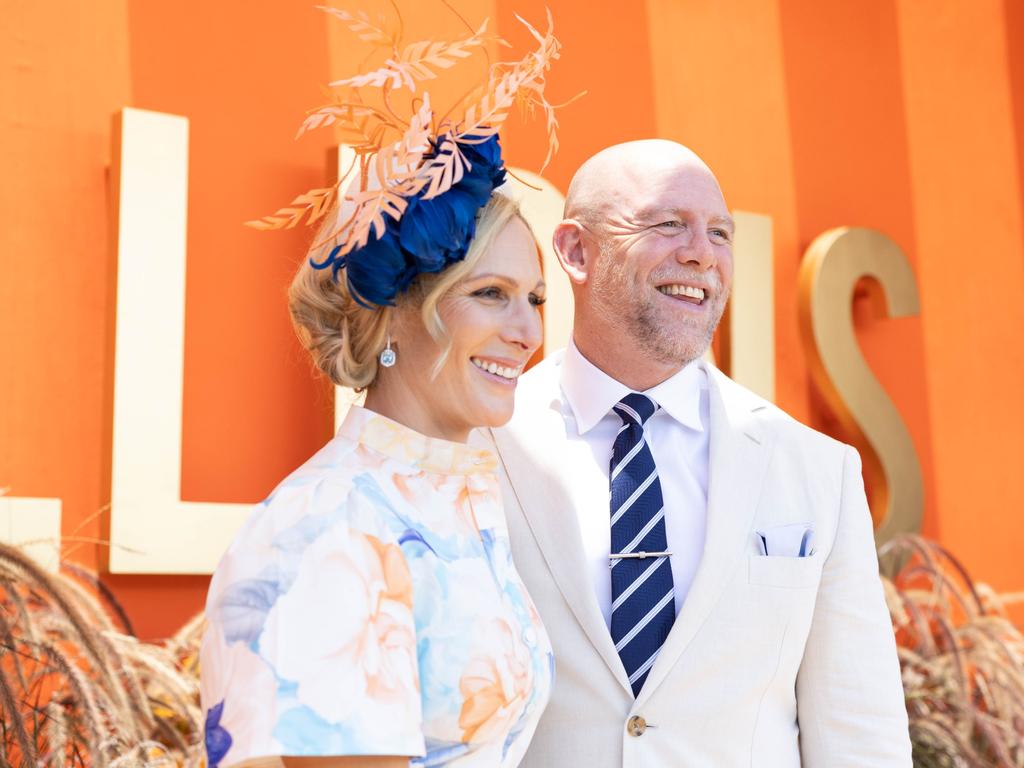 Zara and Mike Tindall at the Magic Millions on the Gold Coast. Picture: Luke Marsden