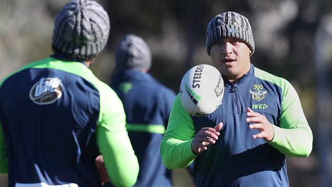 Josh Papalii at Raiders training session at their Headquarters in Canberra. Picture Kym Smith