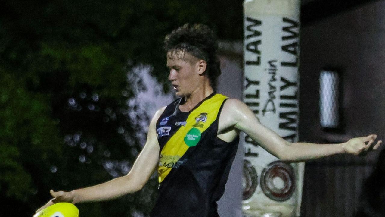 Stanley Cox made his debut against PINT at Nightcliff Oval. Picture: Celina Whan / AFLNT Media.