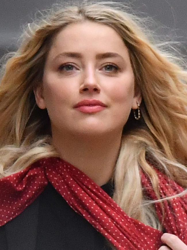 Amber Heard arrives at court. Picture: AFP