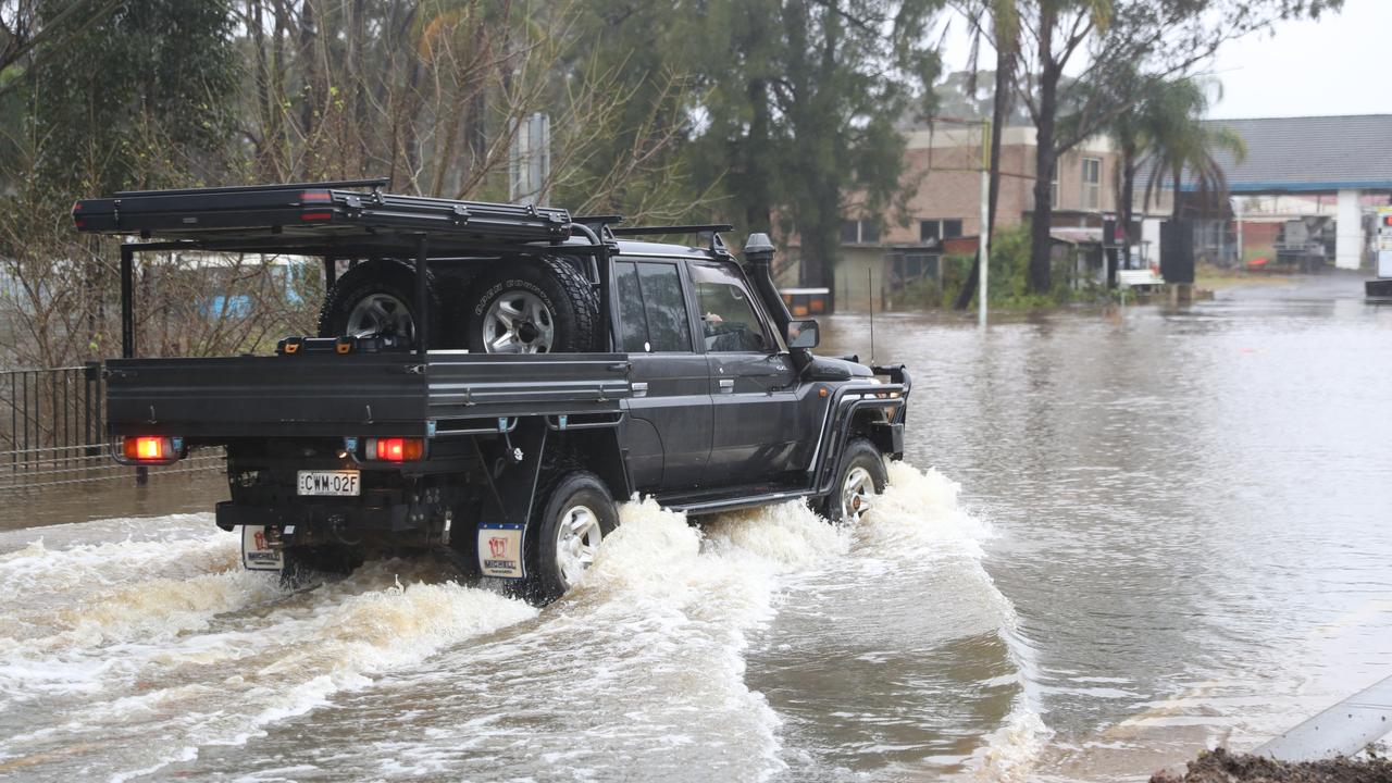 The Hawkesbury River at Windsor, has reached its highest level in 40 years. Picture: John Grainger