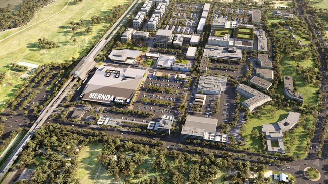 An aerial view of the proposed new Mernda Town Centre.