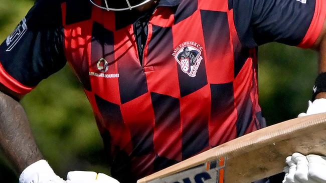 Haig FawknerÃs Jaspreet Bhatti during the VTCA grand finalcricket match between Aberfeldie and Haig Fawkner in Aberfeldie, Saturday, March 26, 2022. Picture: Andy Brownbill