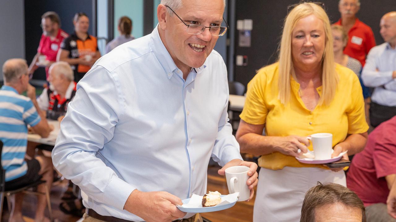 Prime Minister Scott Morrison and Jenny Morrison joined Tina MacFarlane at the Palmerston 50+ Tuesday Club at the Gray Community Hall. Picture: Jason Edwards