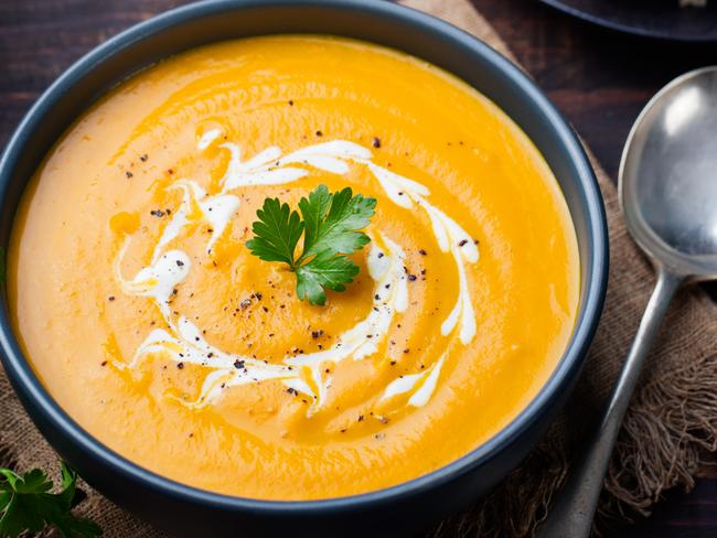 Pumpkin soup with cream and parsley. Picture: Istock