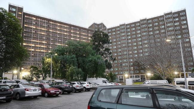 Nine public housing towers in two Melbourne suburbs are home to 3000 people. Picture: Ian Currie