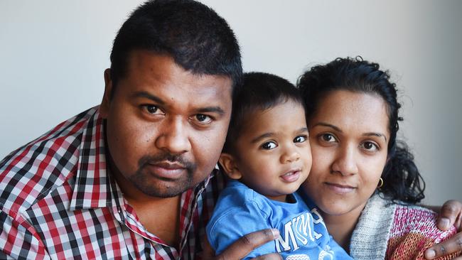 Ross Caldera and Stacey Nadarajah with son Dyrell had a stillbirth at Bacchus Marsh hospital in 2013 - it was one of many baby deaths investigated. Picture: Rob Leeson.