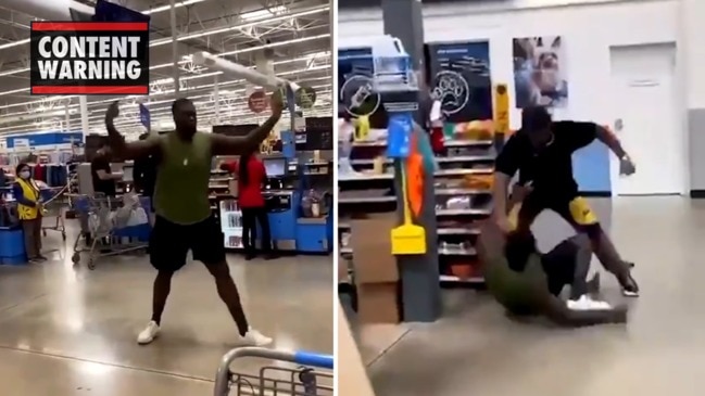 Angry man gets smashed in Walmart